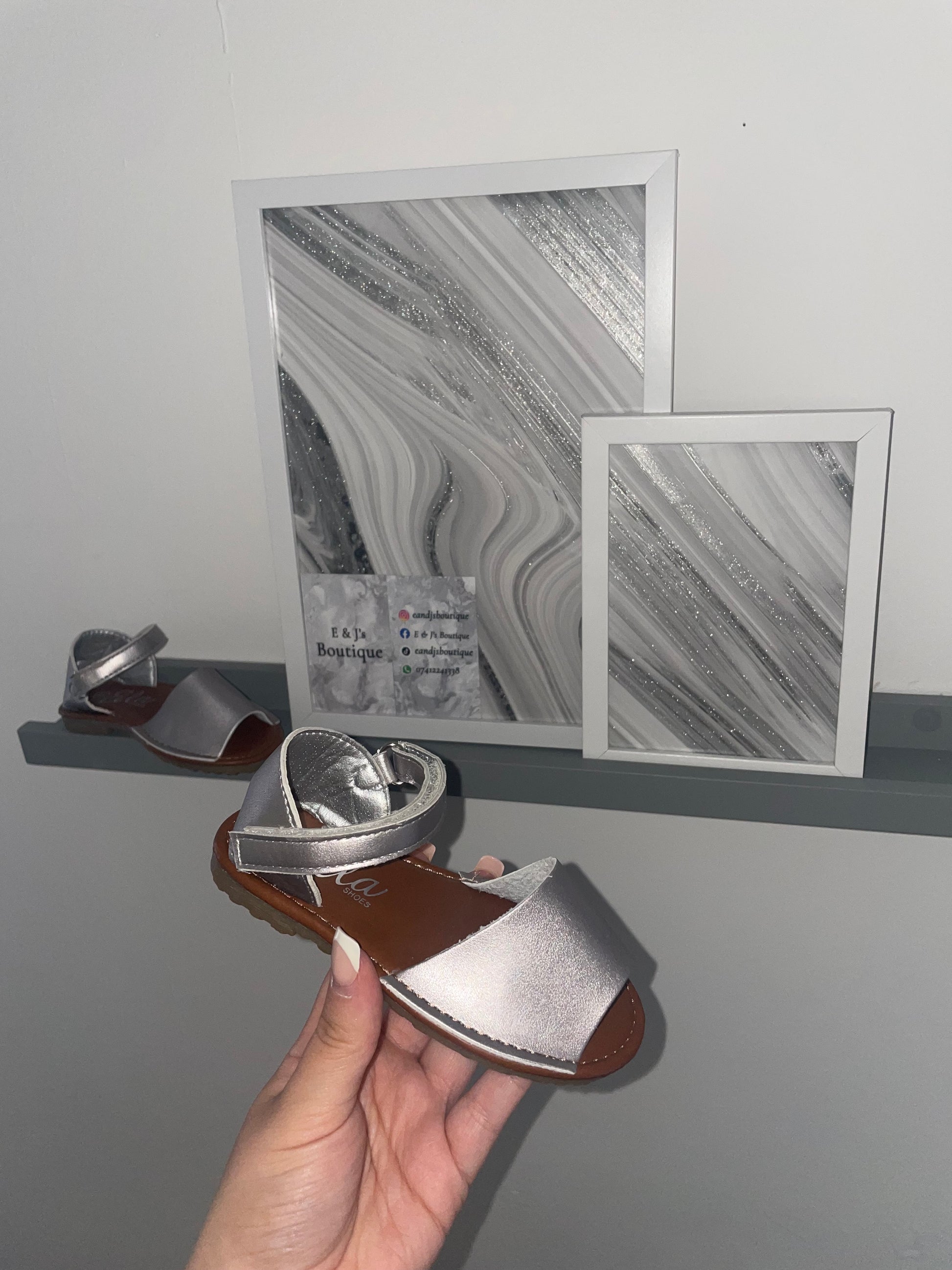Silver Dolly Sandals