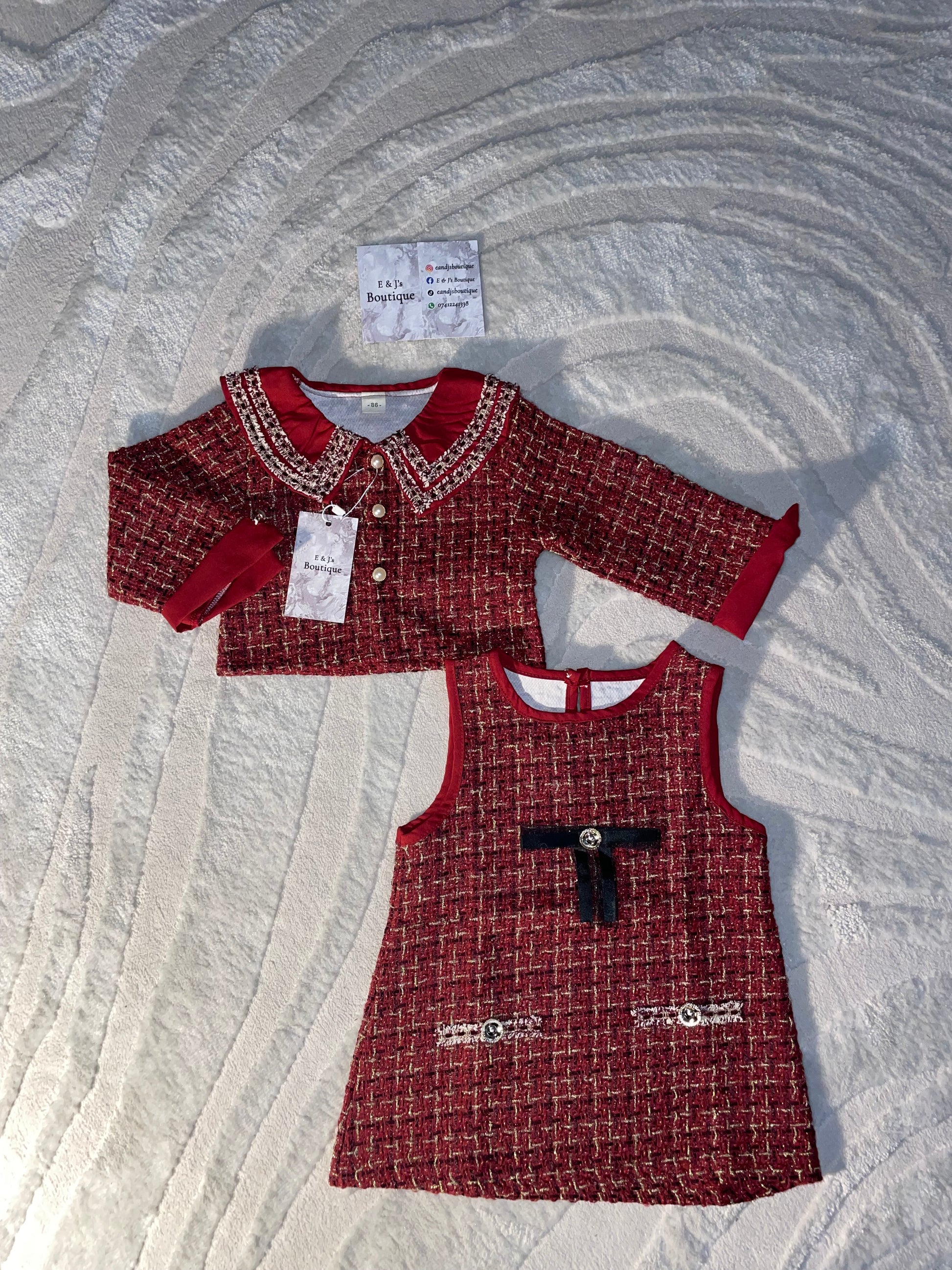 Red Tweed 2pc Set
