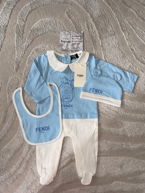 3pc Fendi Teddy & Bow Sets
