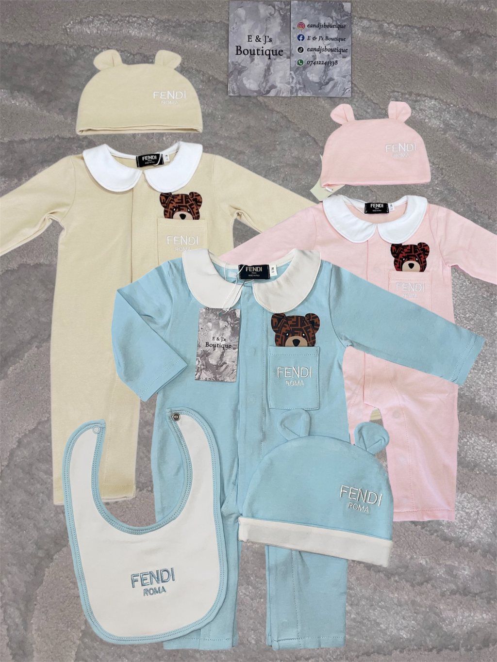 3pc Pocket Teddy Fendi Sets