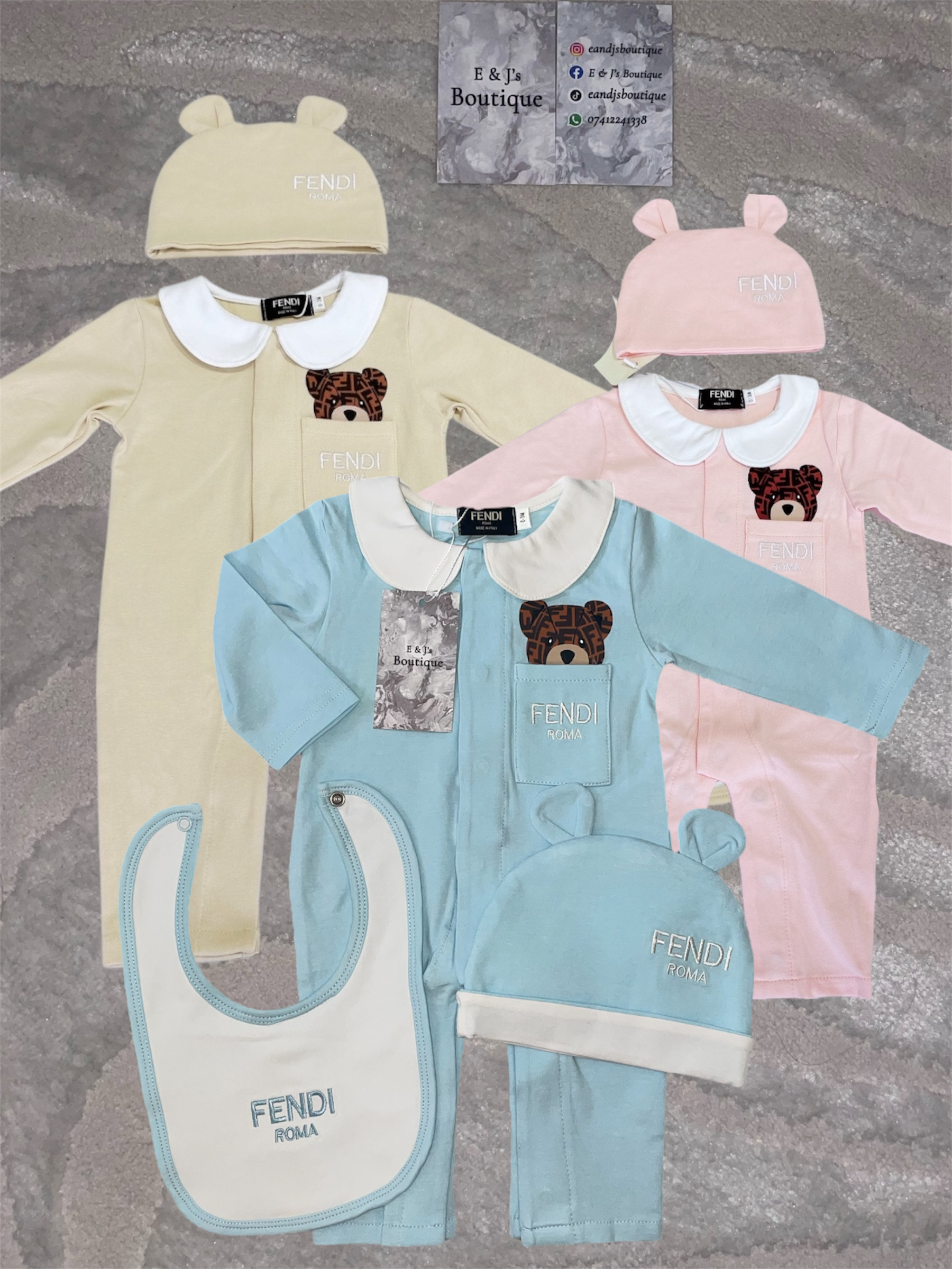3pc Pocket Teddy Fendi Sets