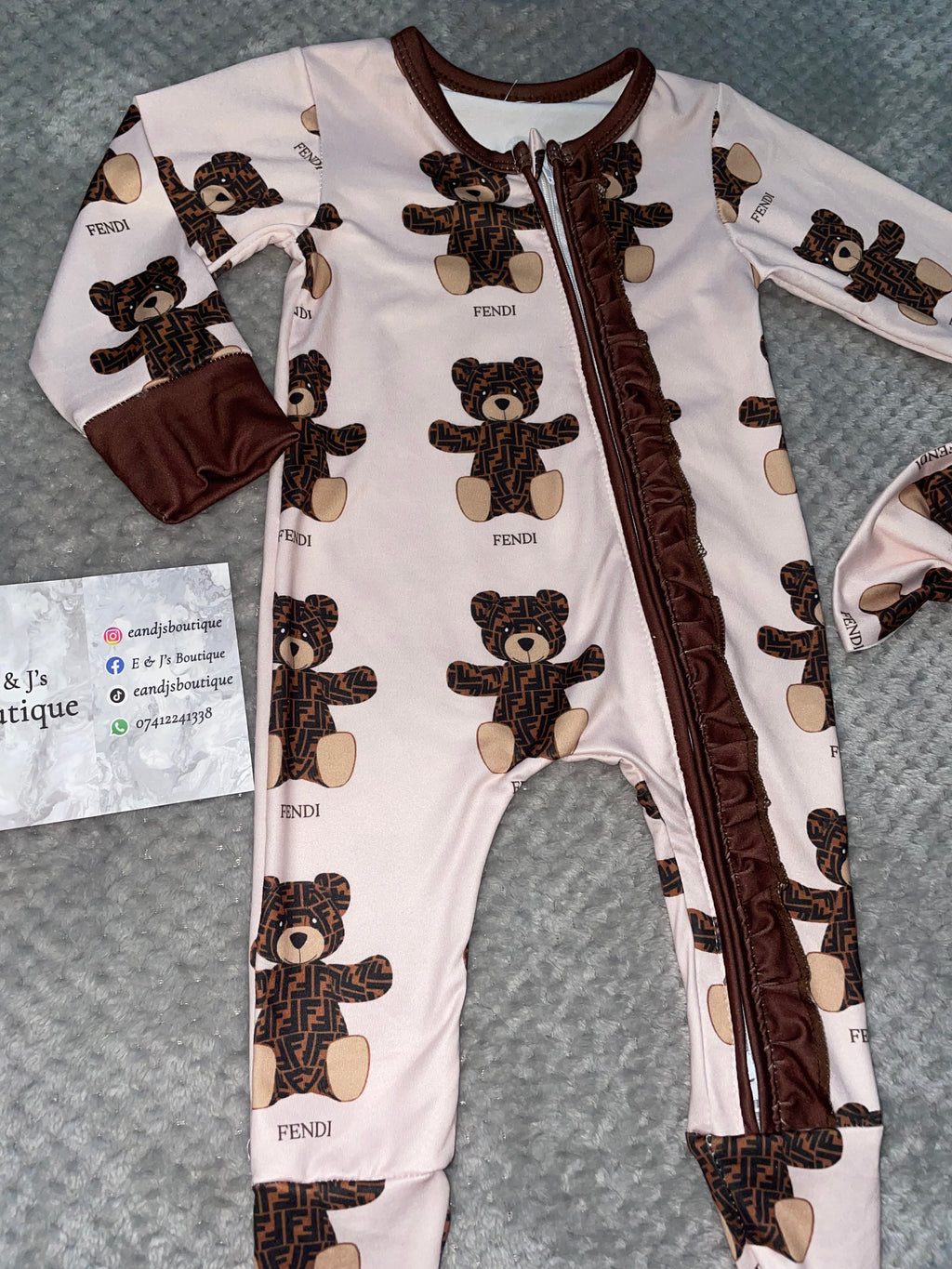 Fendi Babygrows + Hair Clip Bow