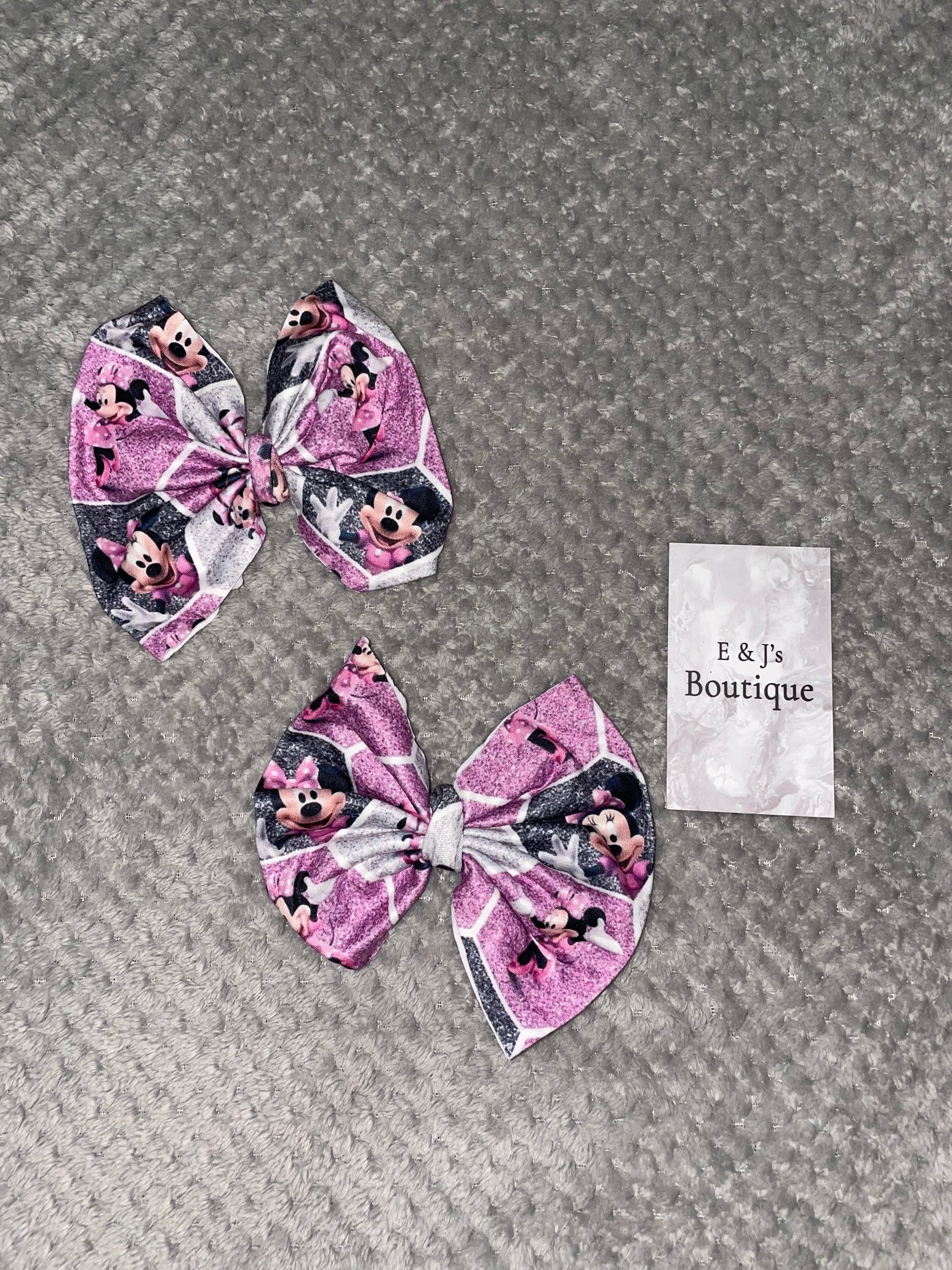 Girls Minnie Mouse Handmade Hair Bow Clips