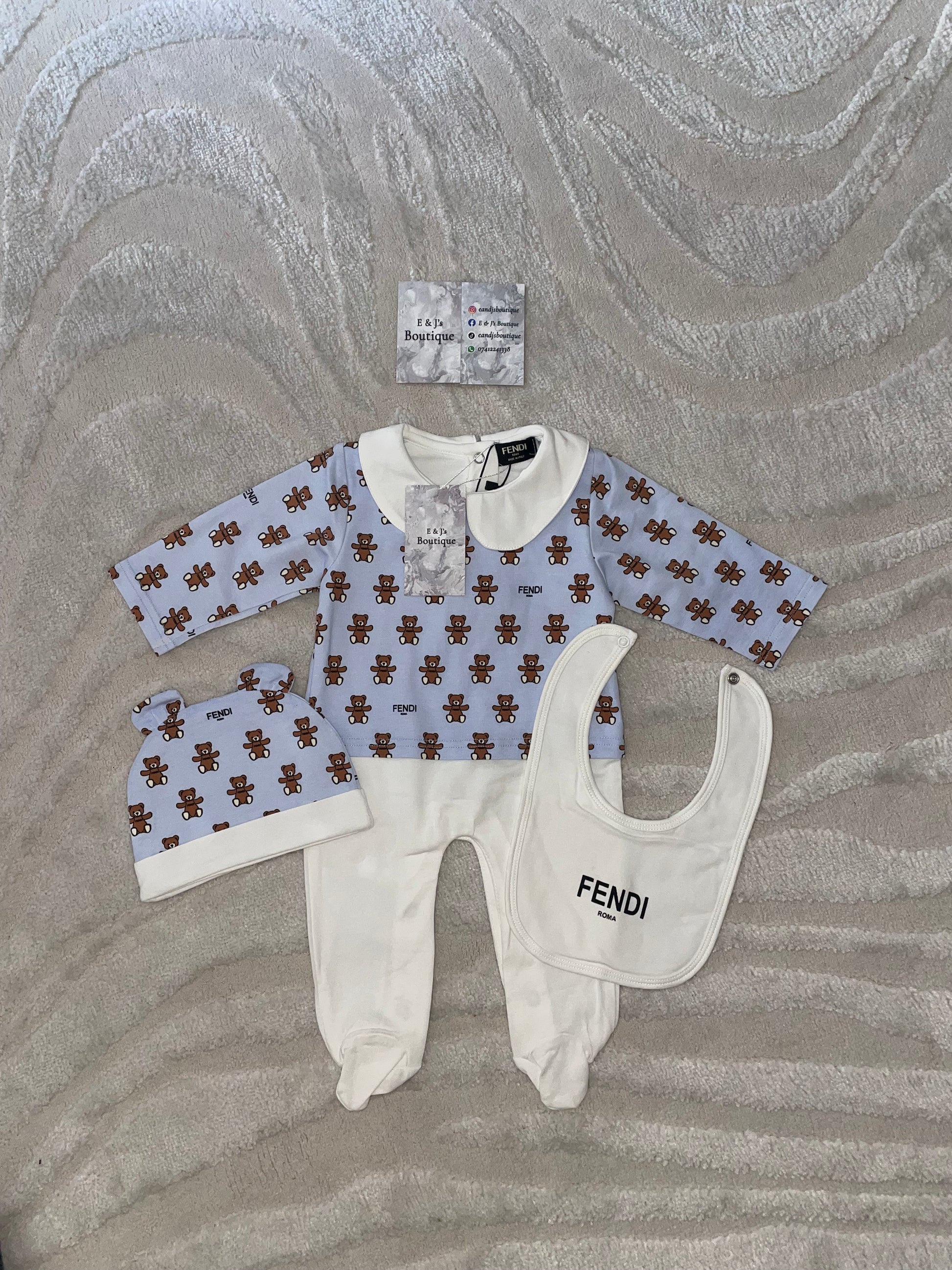 3pc Mini Fendi Teddy Bear Sets