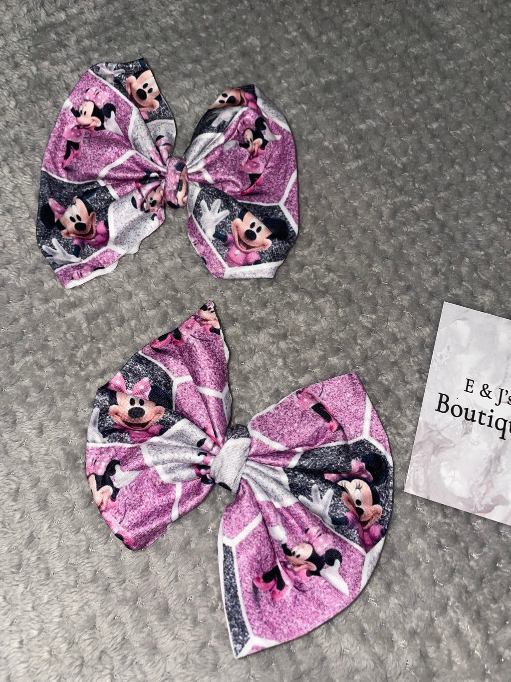 Girls Minnie Mouse Handmade Hair Bow Clips
