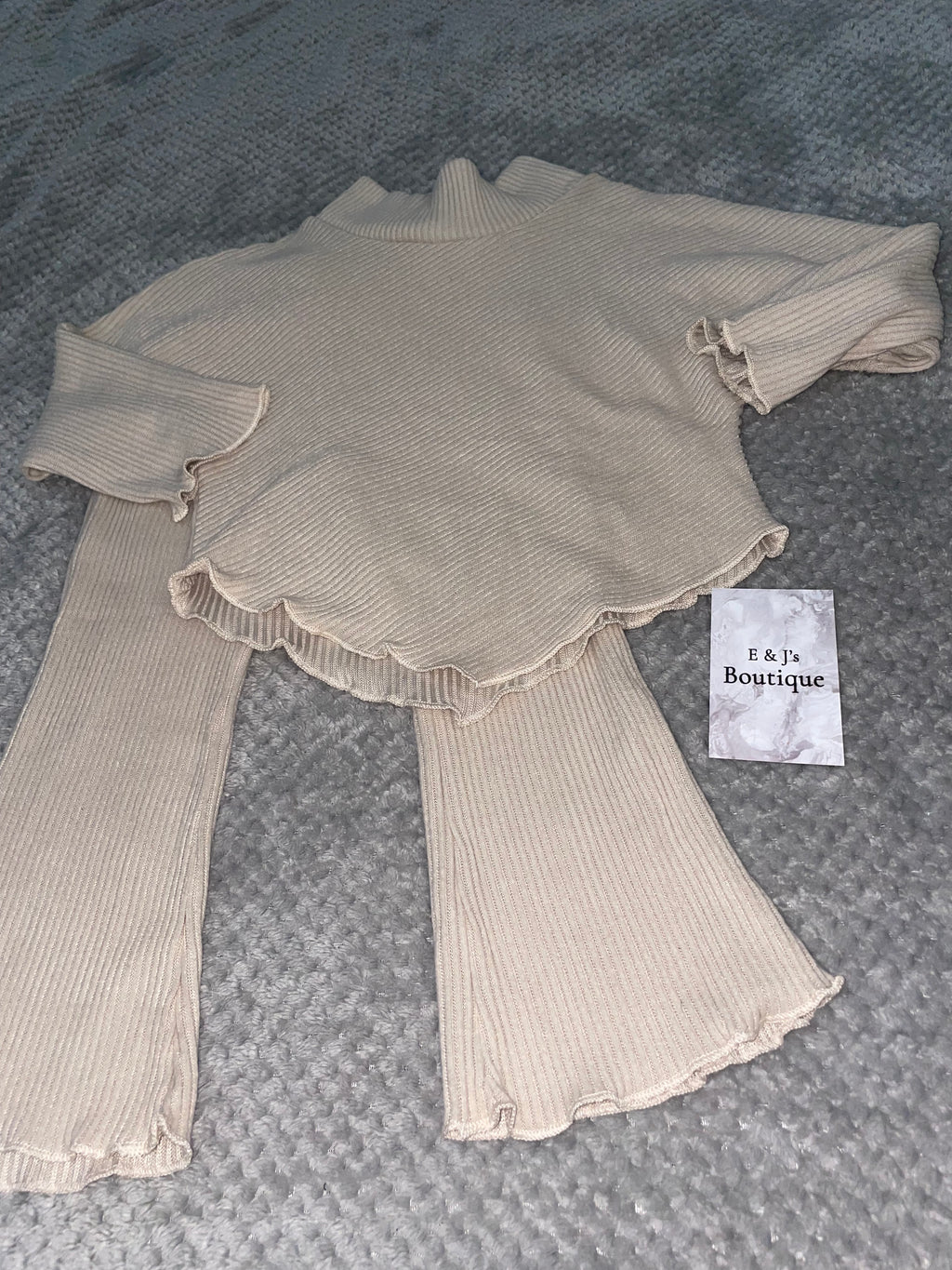 Girls Ribbed Flared Loungeset