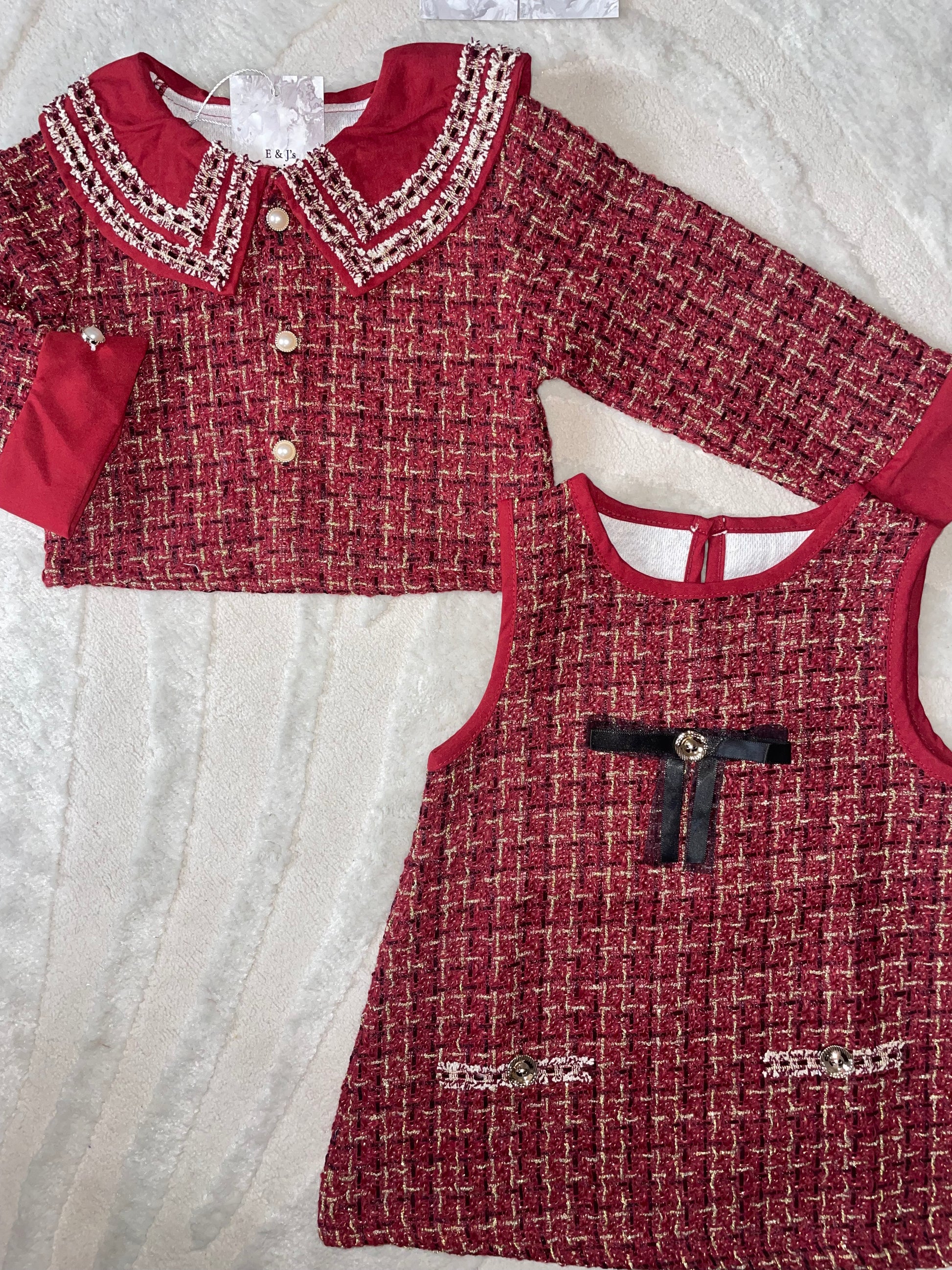 Red Tweed 2pc Set