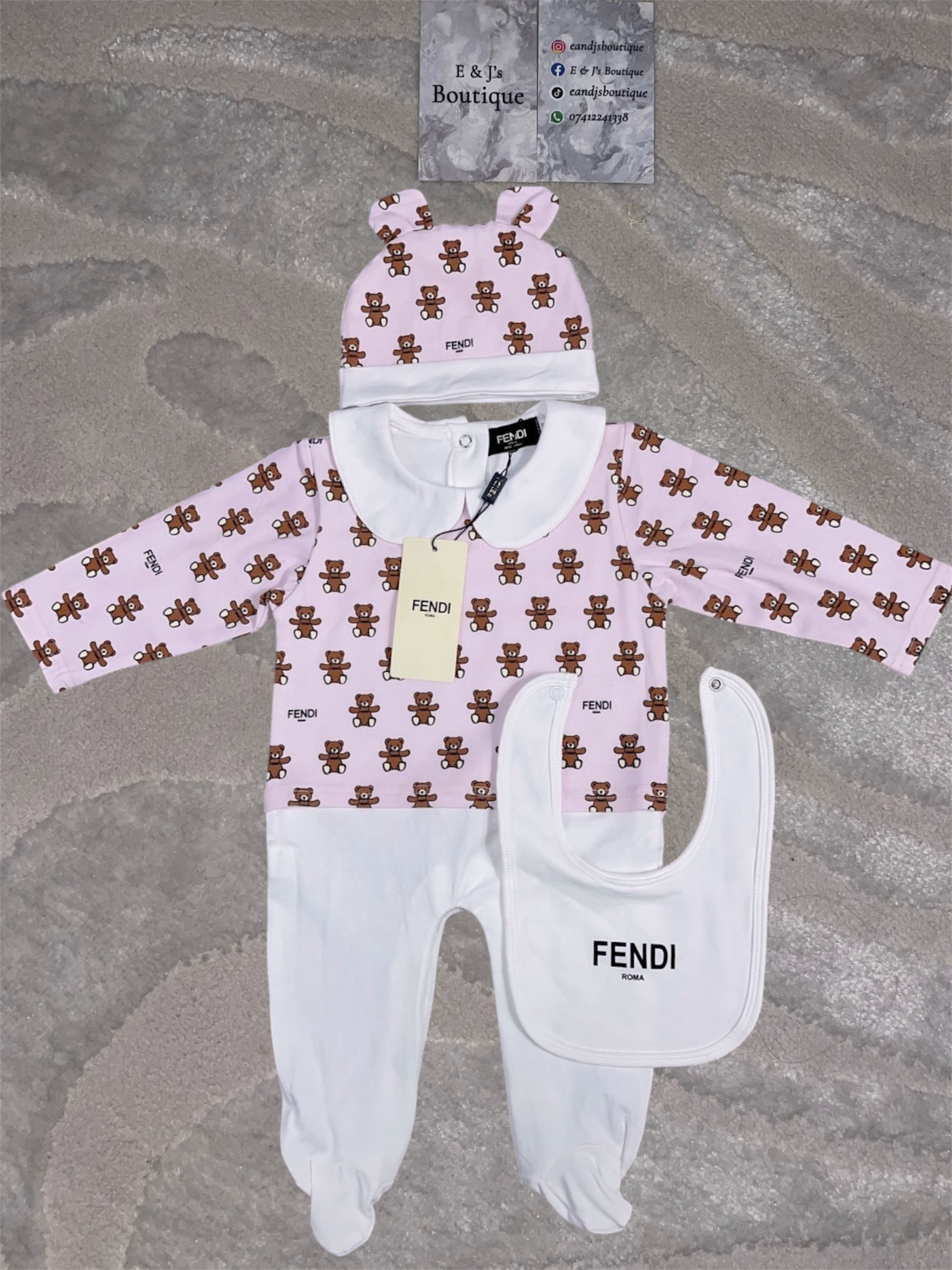 3pc Mini Fendi Teddy Bear Sets