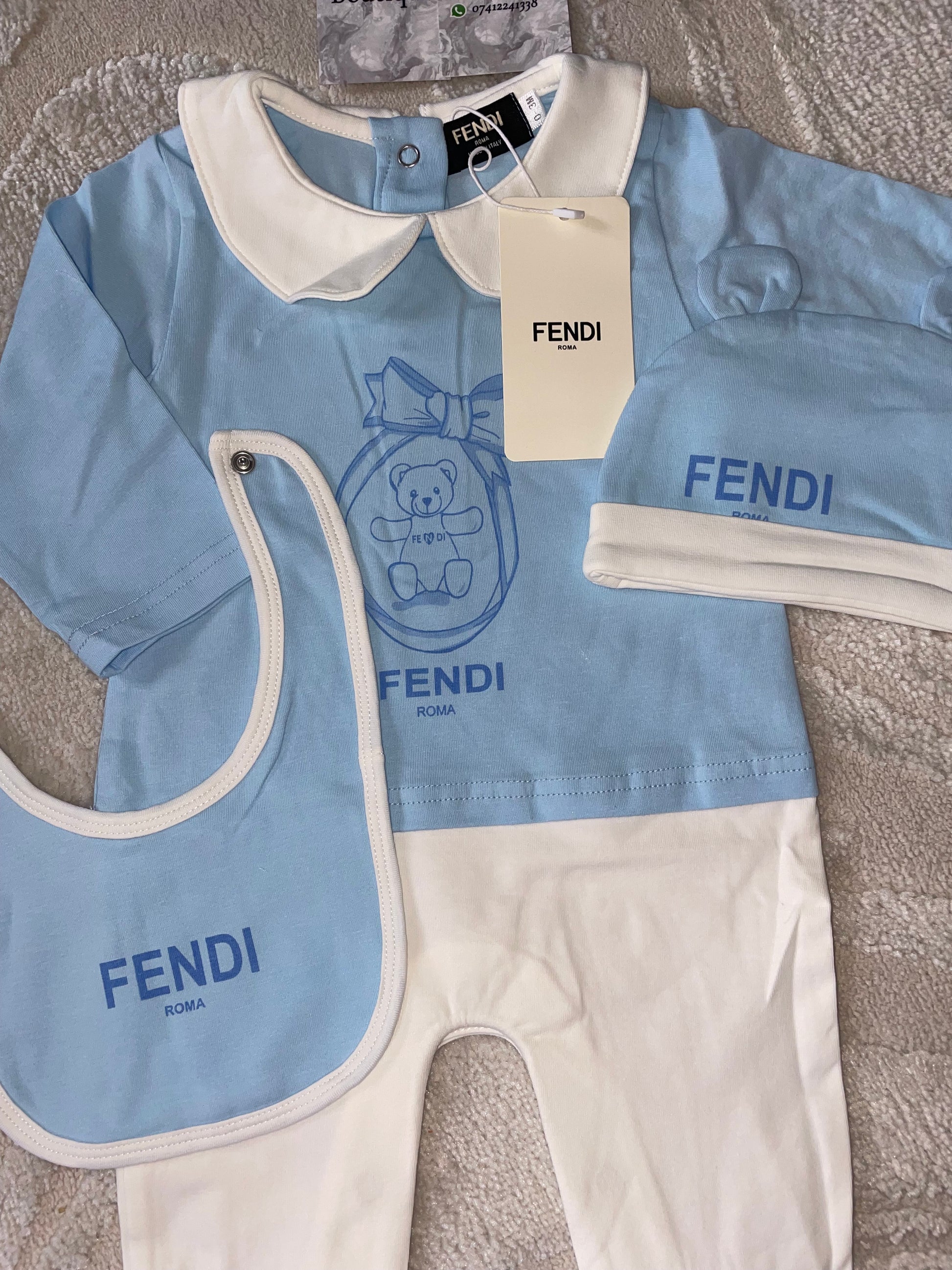 3pc Fendi Teddy & Bow Sets