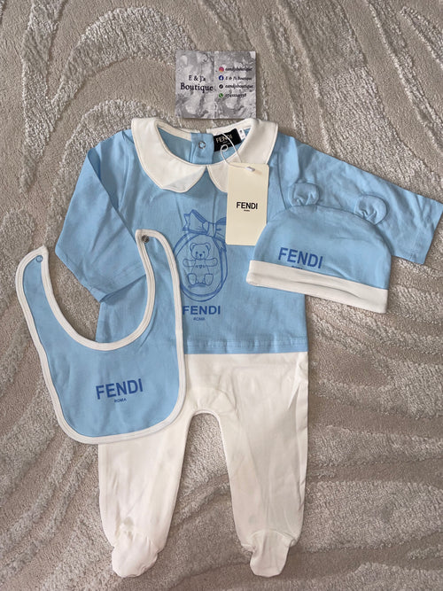 3pc Fendi Teddy & Bow Sets