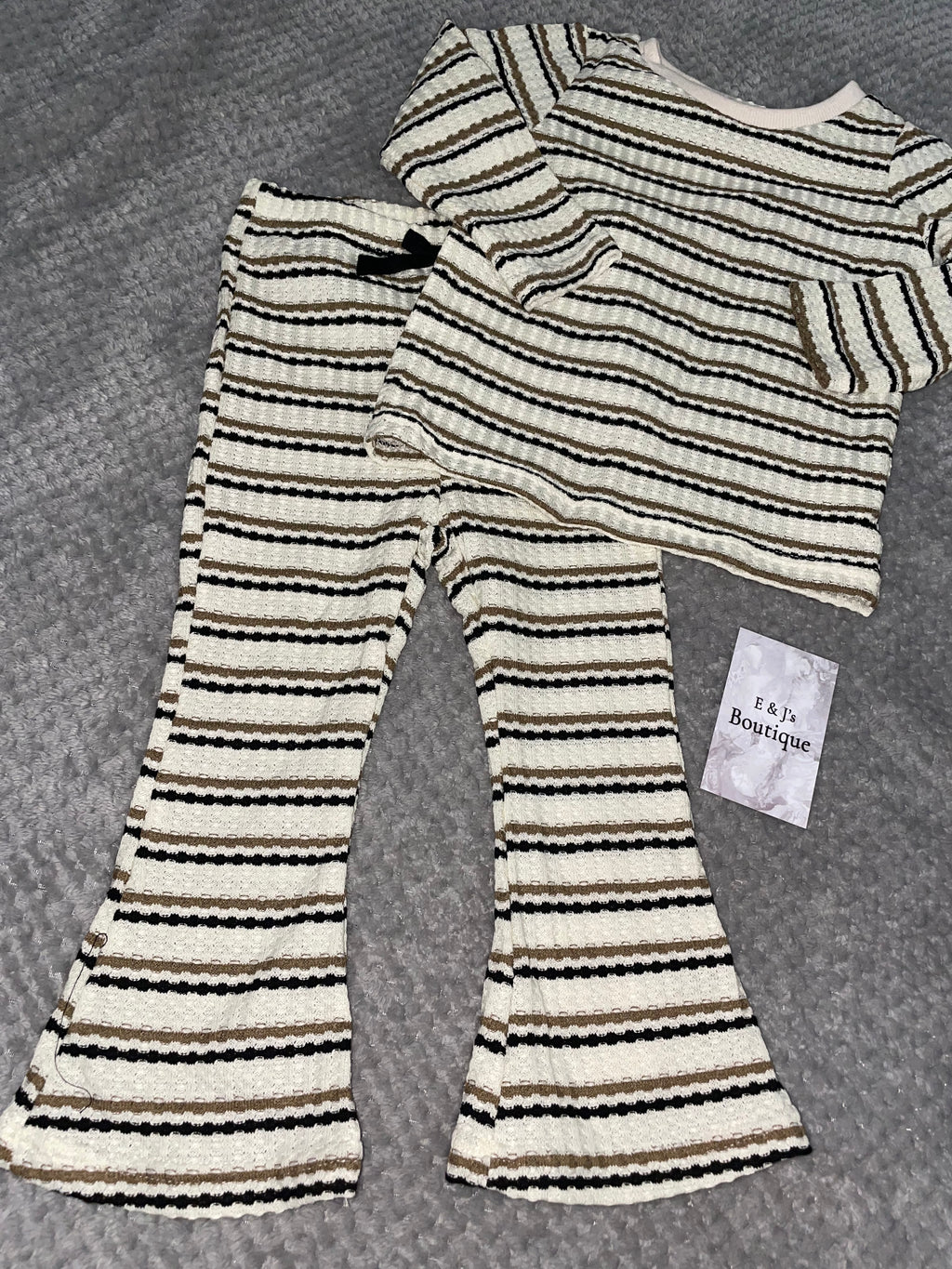 Girls Striped Flared Loungeset