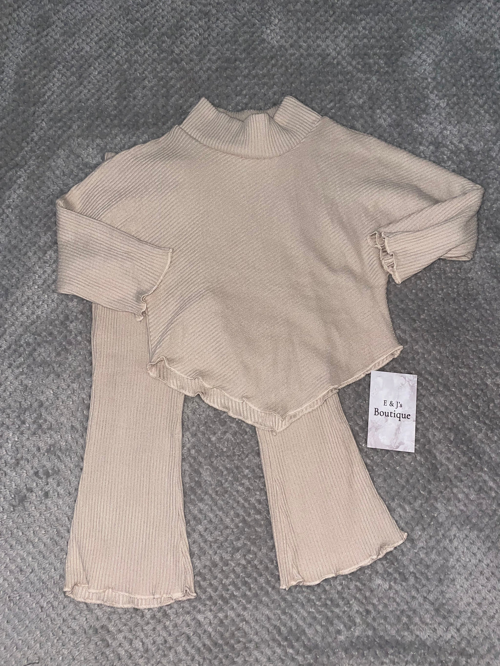 Girls Ribbed Flared Loungeset