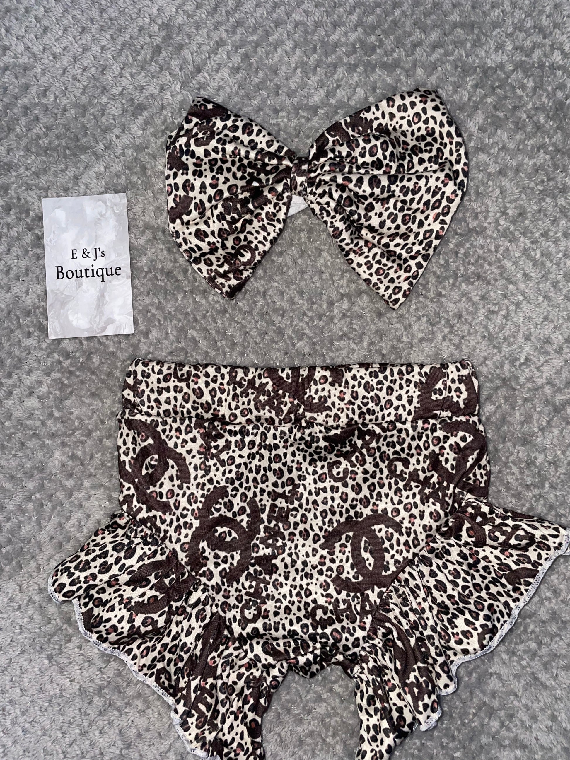Girls Printed Shorts Set & Headband