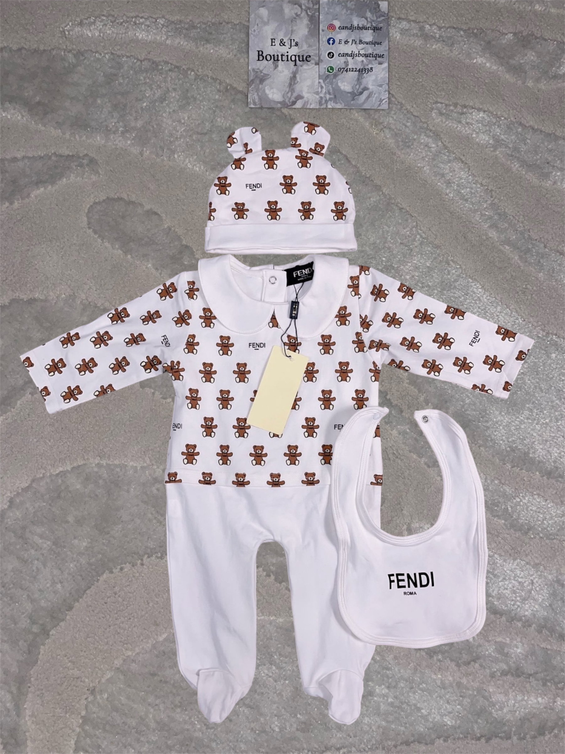 3pc Mini Fendi Teddy Bear Sets