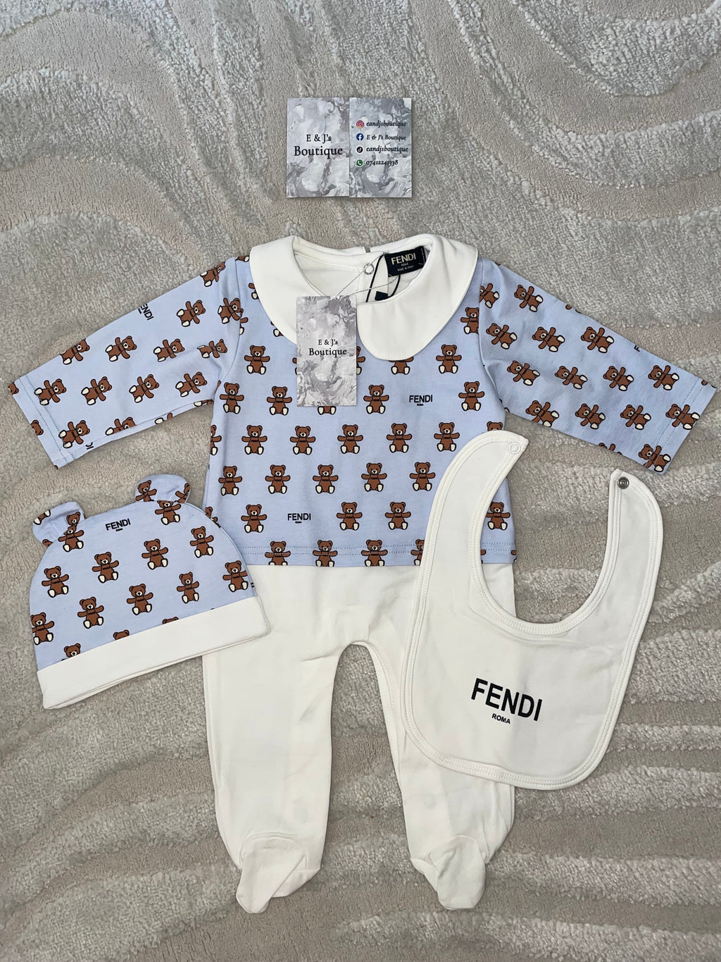 3pc Mini Fendi Teddy Bear Sets