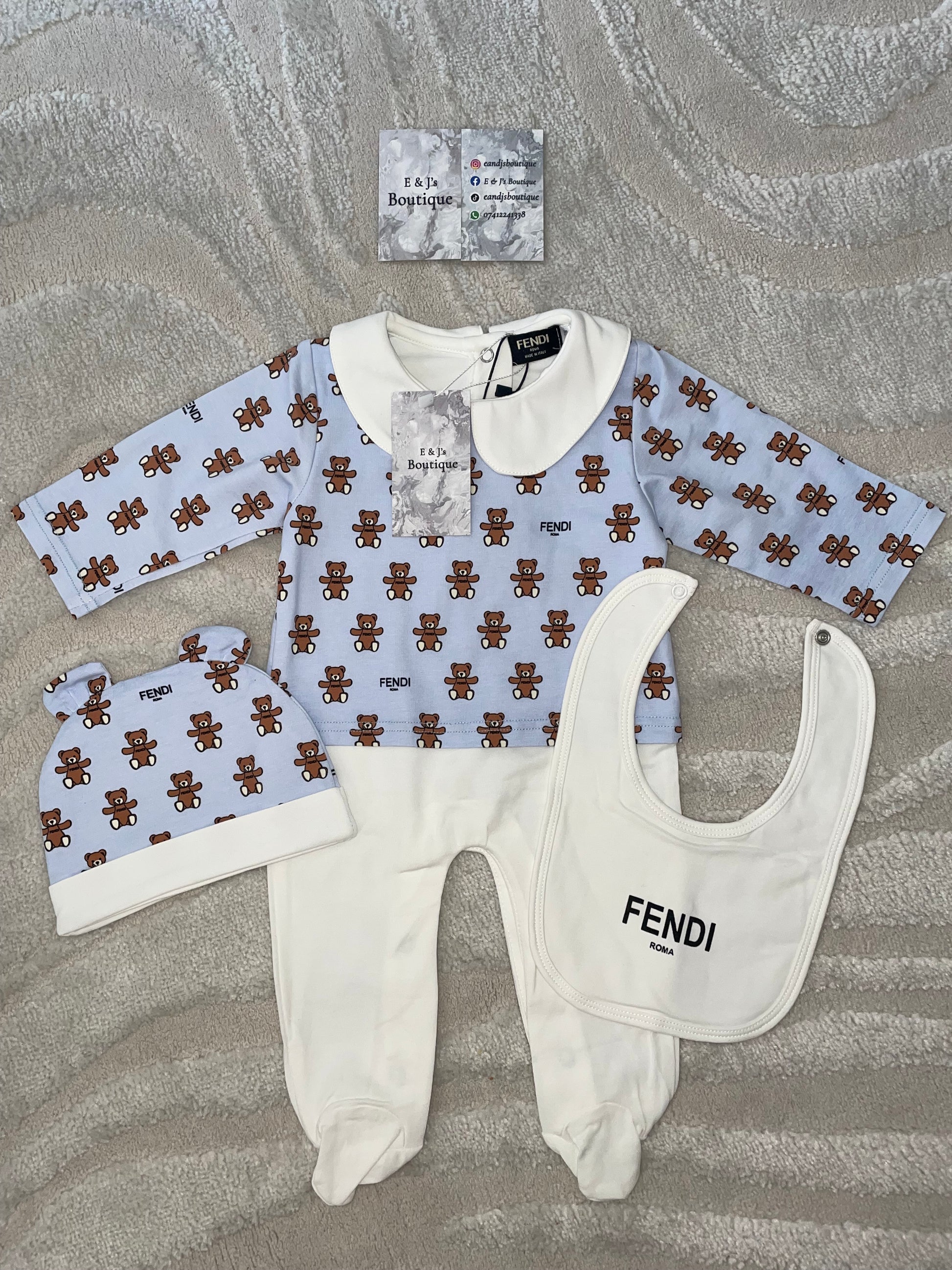 3pc Mini Fendi Teddy Bear Sets