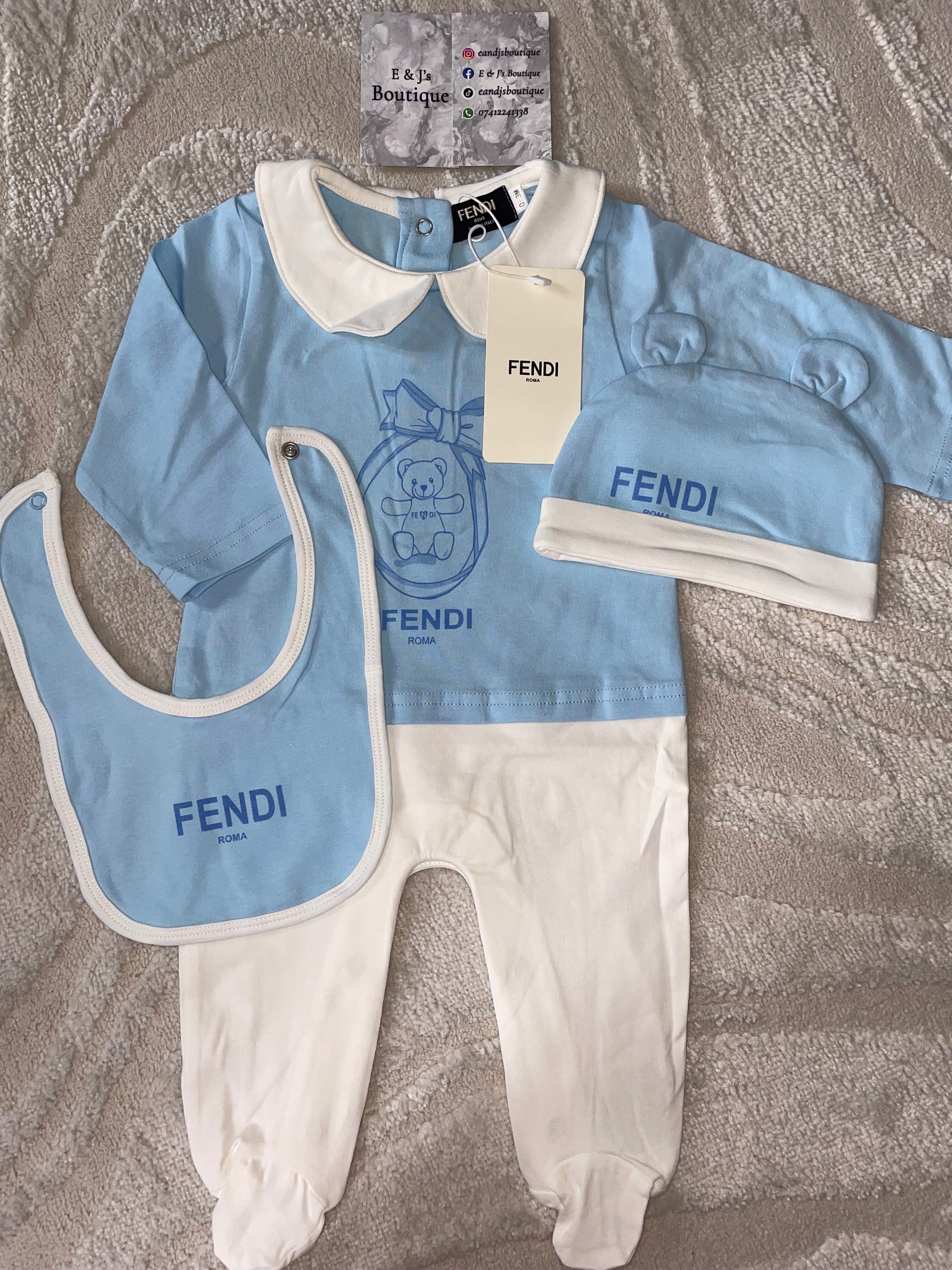 3pc Fendi Teddy & Bow Sets