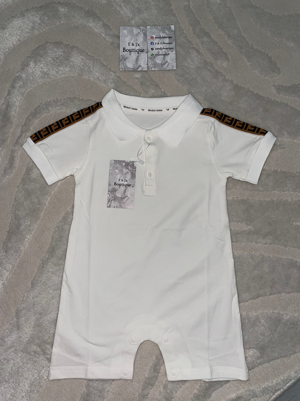 White Fendi Rompers