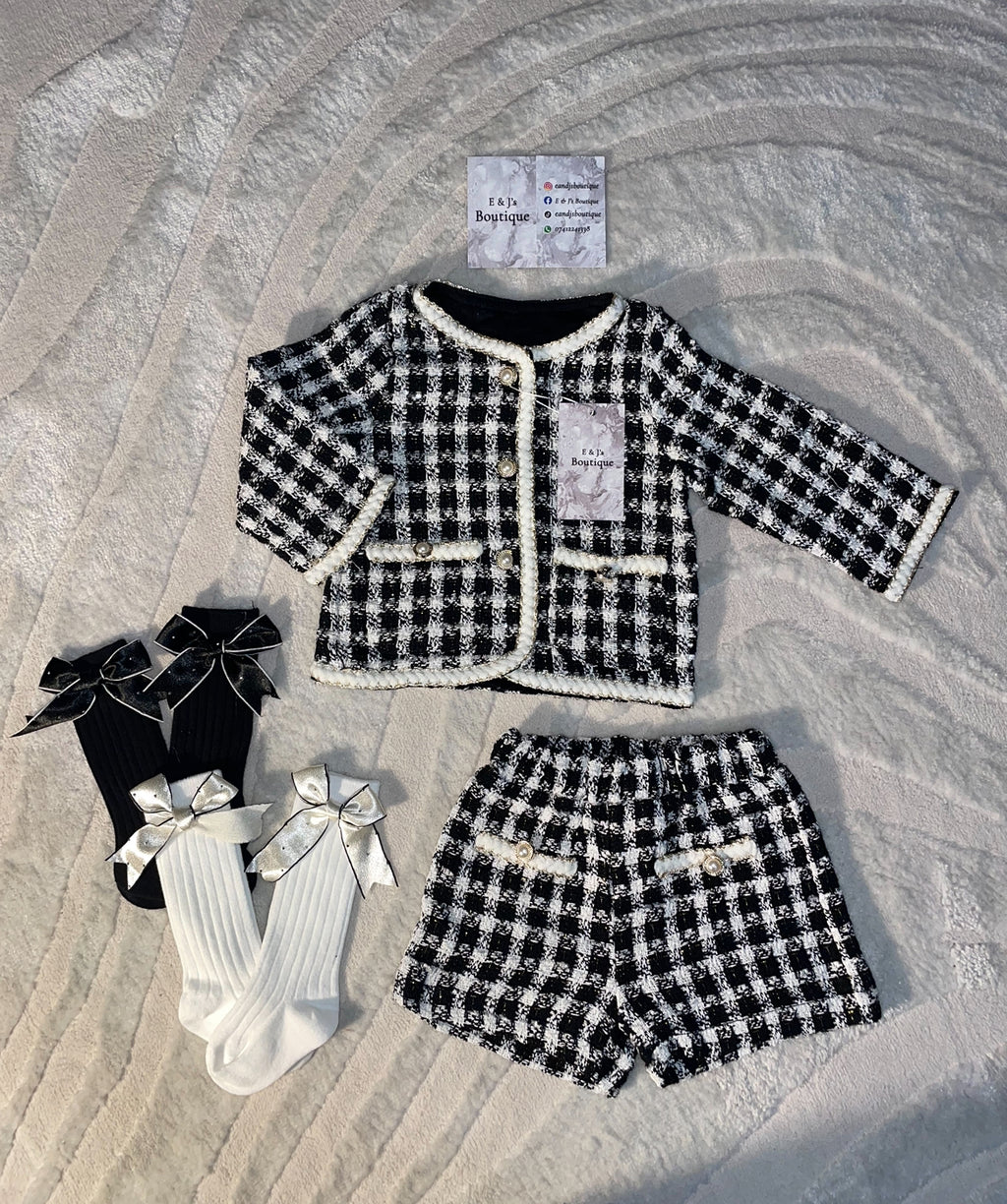 Tweed Blazer Set & Socks