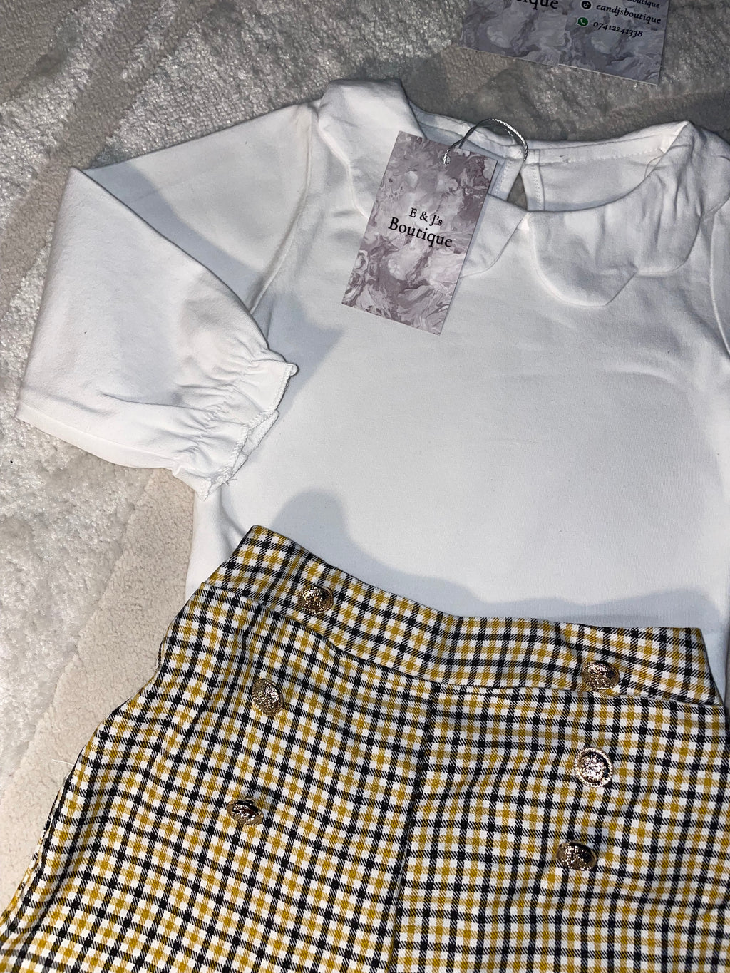 2pc Gold Button Shorts Set