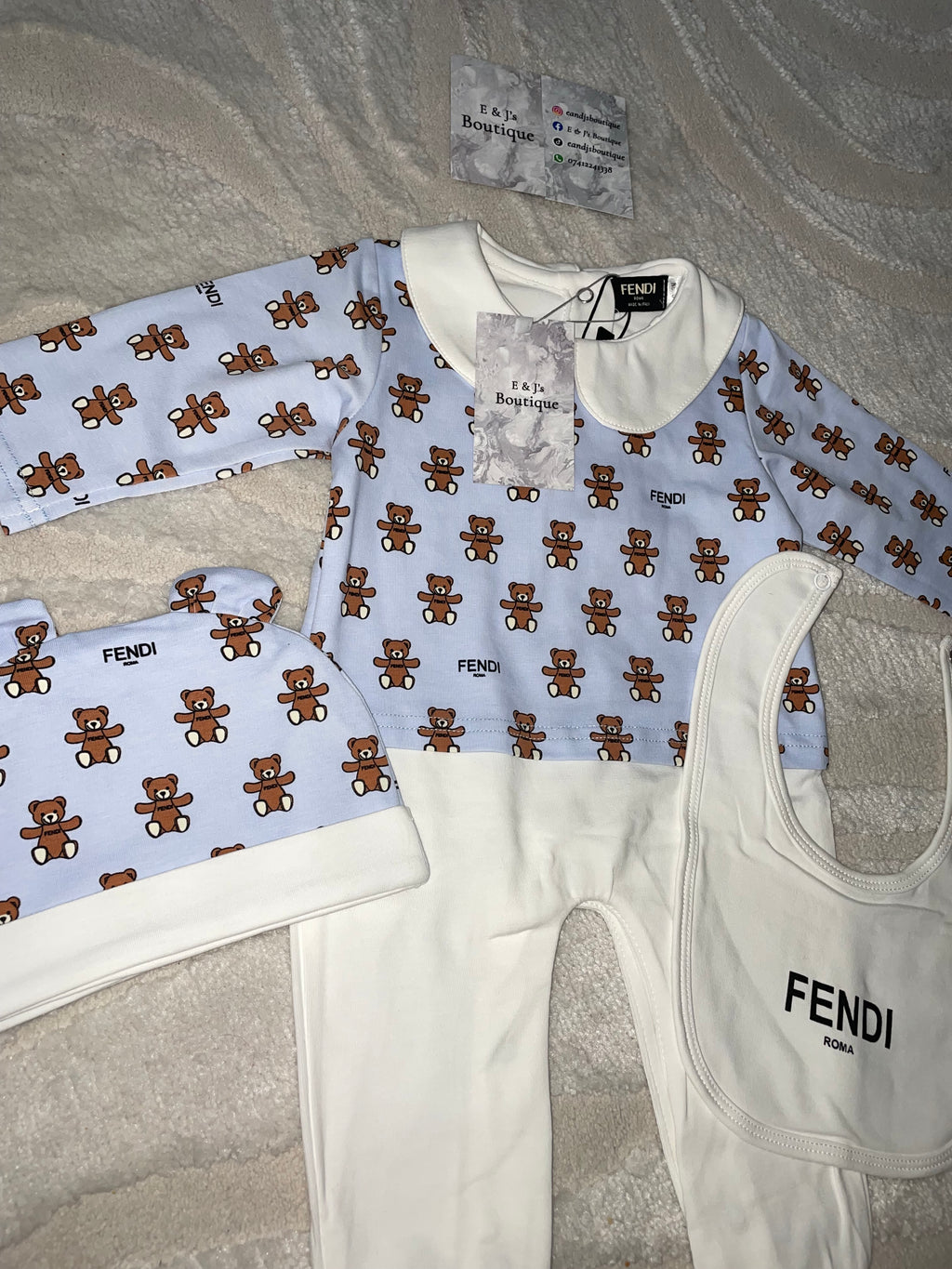 3pc Mini Fendi Teddy Bear Sets