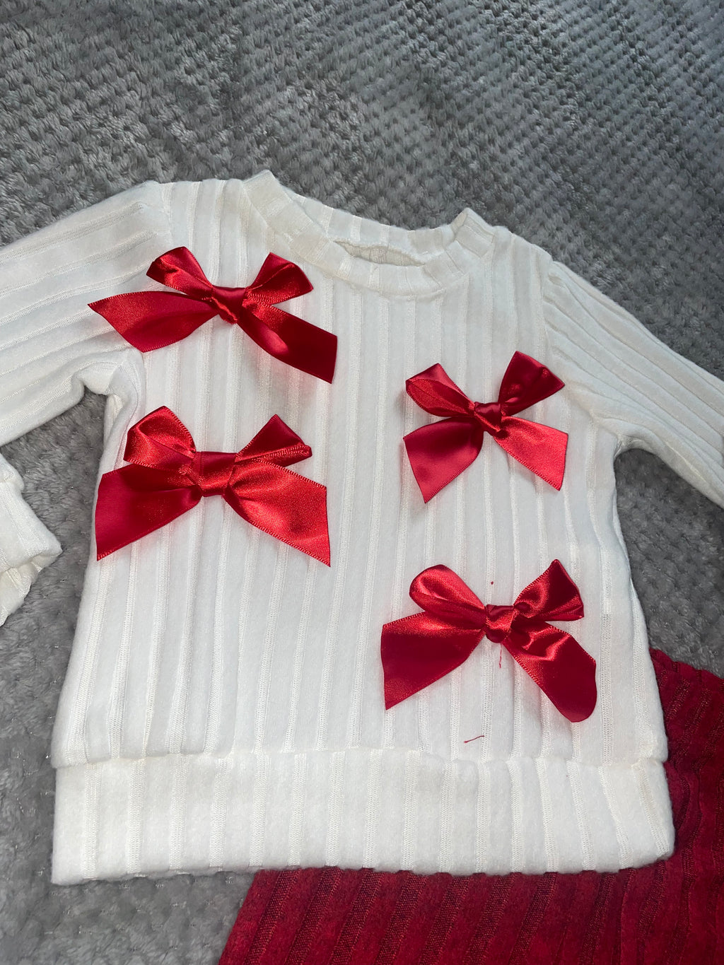 Girls Velvet 2pc Bow Set